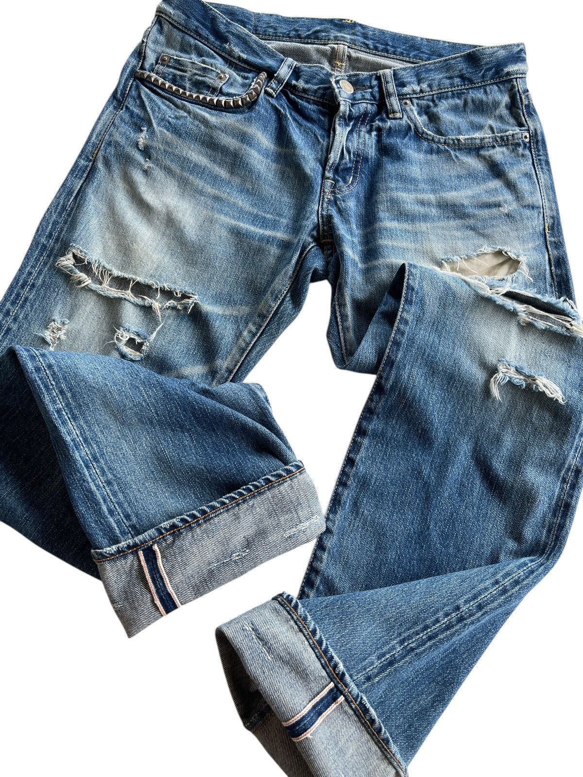 Hysteric Glamour Hysteric Glamour Studded Distressed Selvedge Denim Size US 30 / EU 46 - 5 Thumbnail