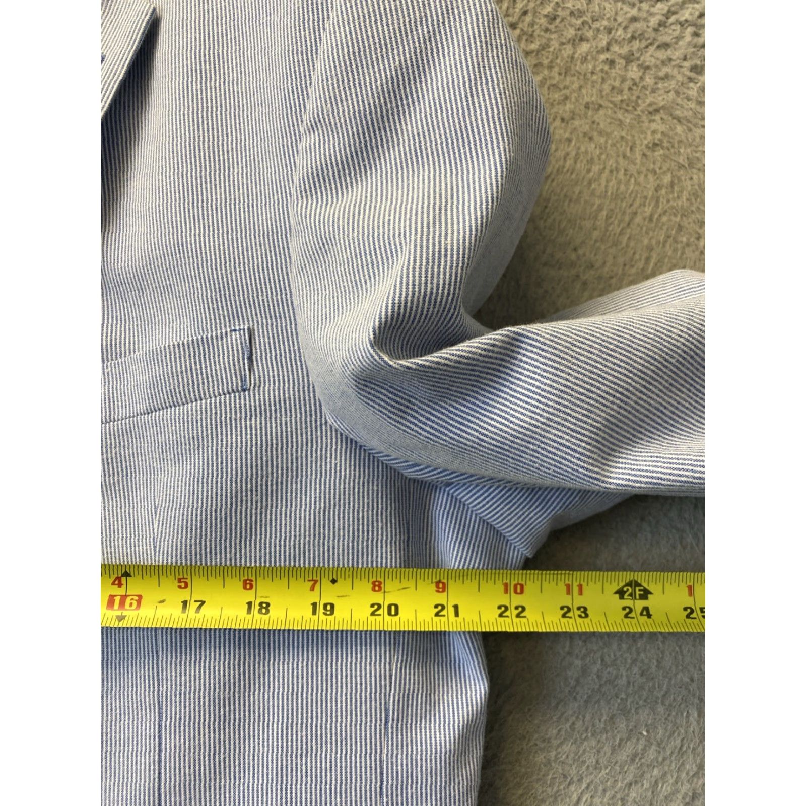 Tommy Hilfiger Tommy Hilfiger mens 2btn blue Striped sport coat jacket blazer 44R Size 44R - 4 Thumbnail