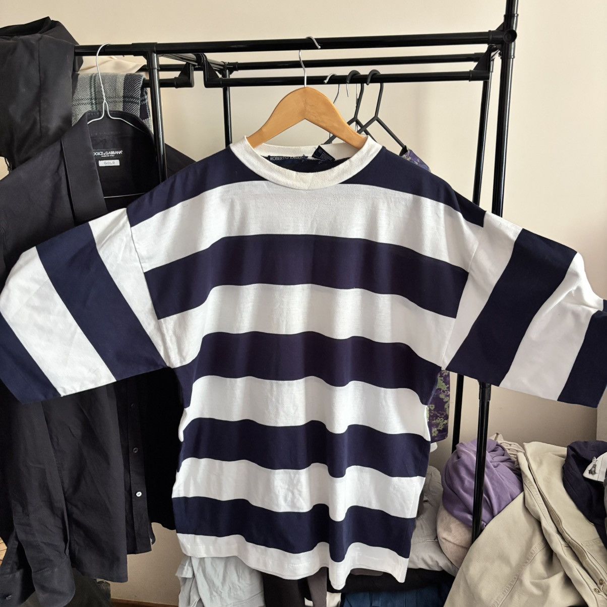 Vintage Vintage 80’s Oversized Stripe Marina T-Shirt Grunge ERD Punk Size US L / EU 52-54 / 3 - 1 Thumbnail