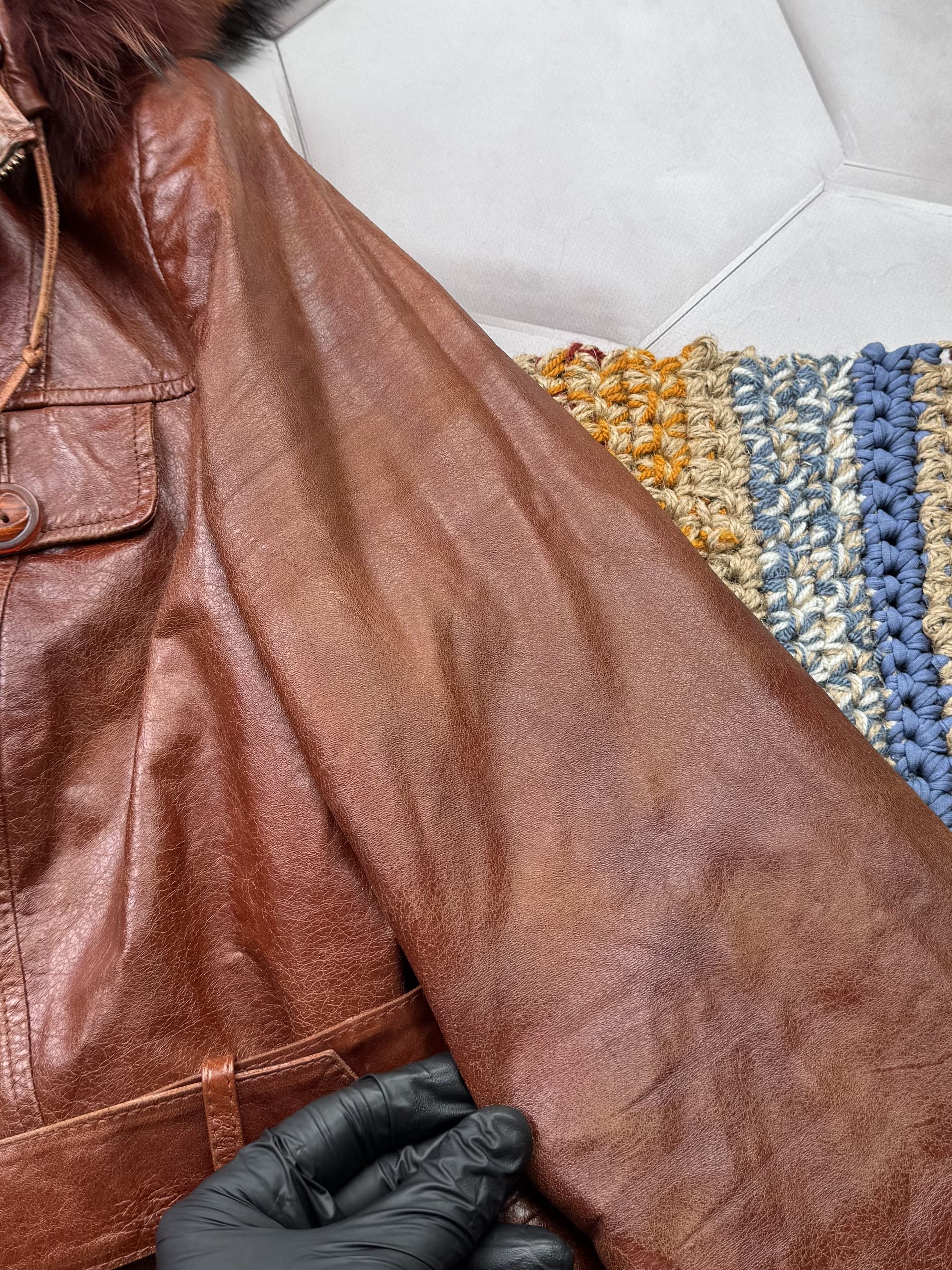 Vintage Vintage Hooded Leather Jacket (E4) Size US S / EU 44-46 / 1 - 4 Thumbnail