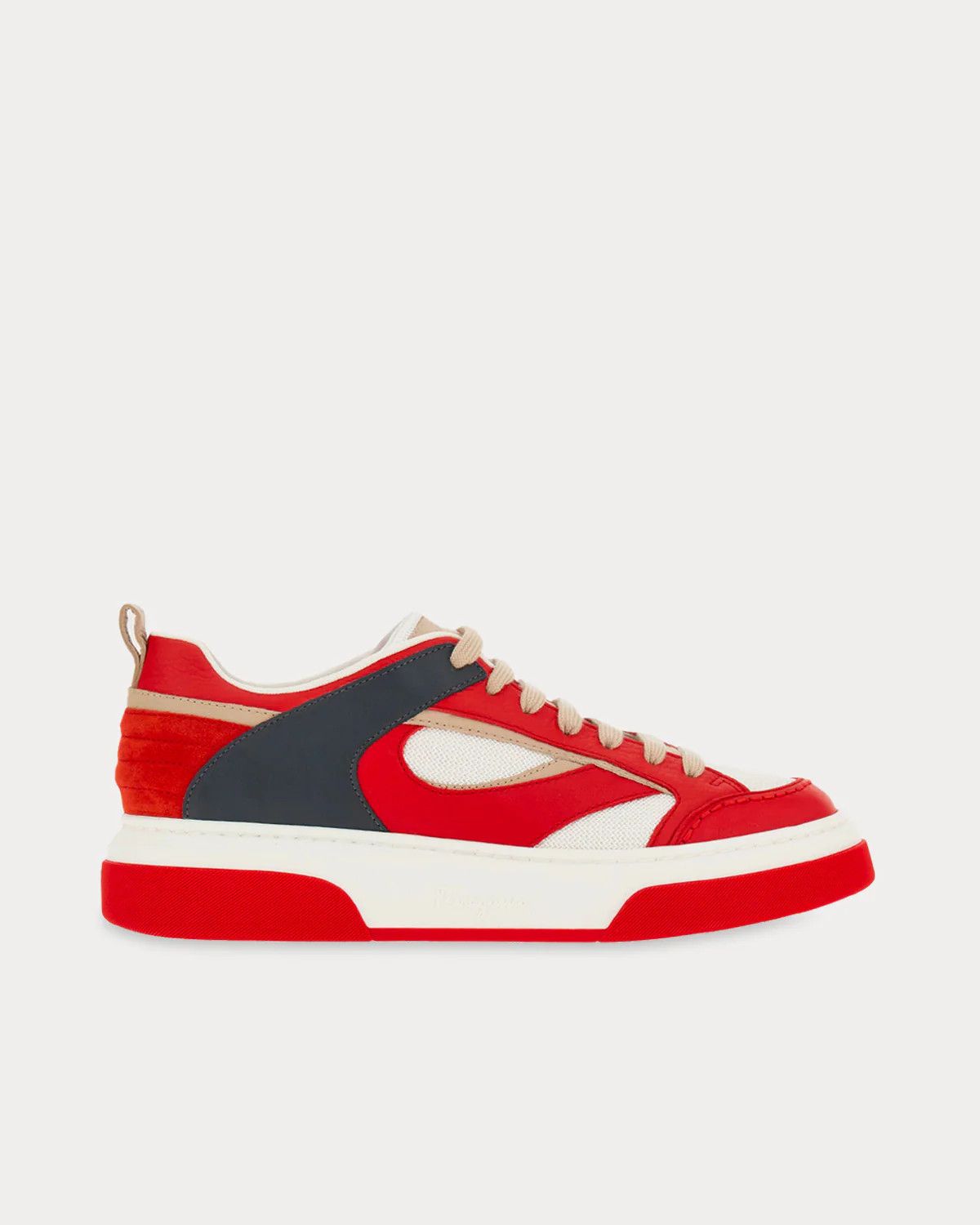 Salvatore Ferragamo o1s1rm0724 Leather Low-Top Sneakers in Red/White Size US 6 / EU 39 - 1 Thumbnail