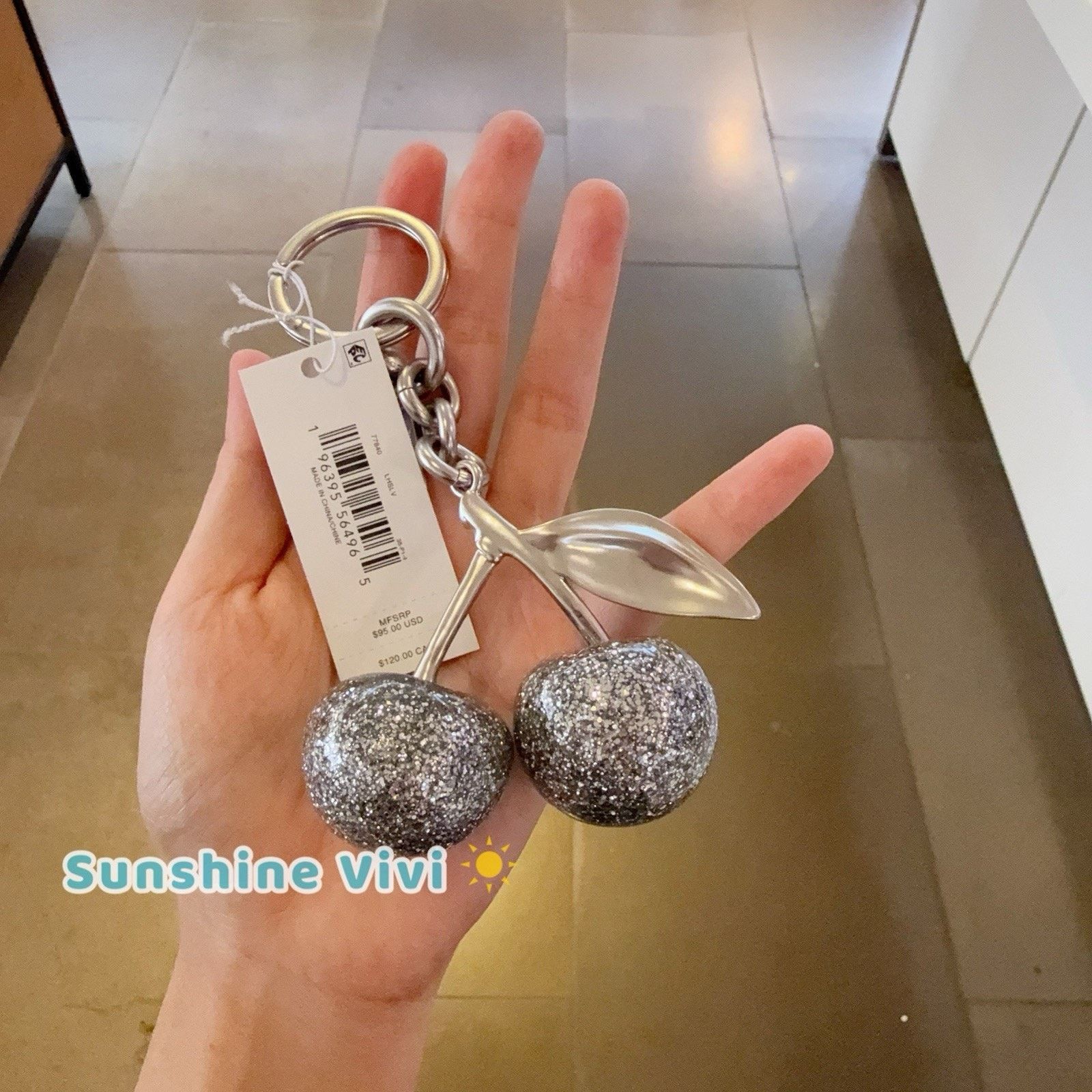 Coach NWT COACH Cherry SPARKLE Keychain Bag Charm 77840 Size ONE SIZE - 1 Thumbnail