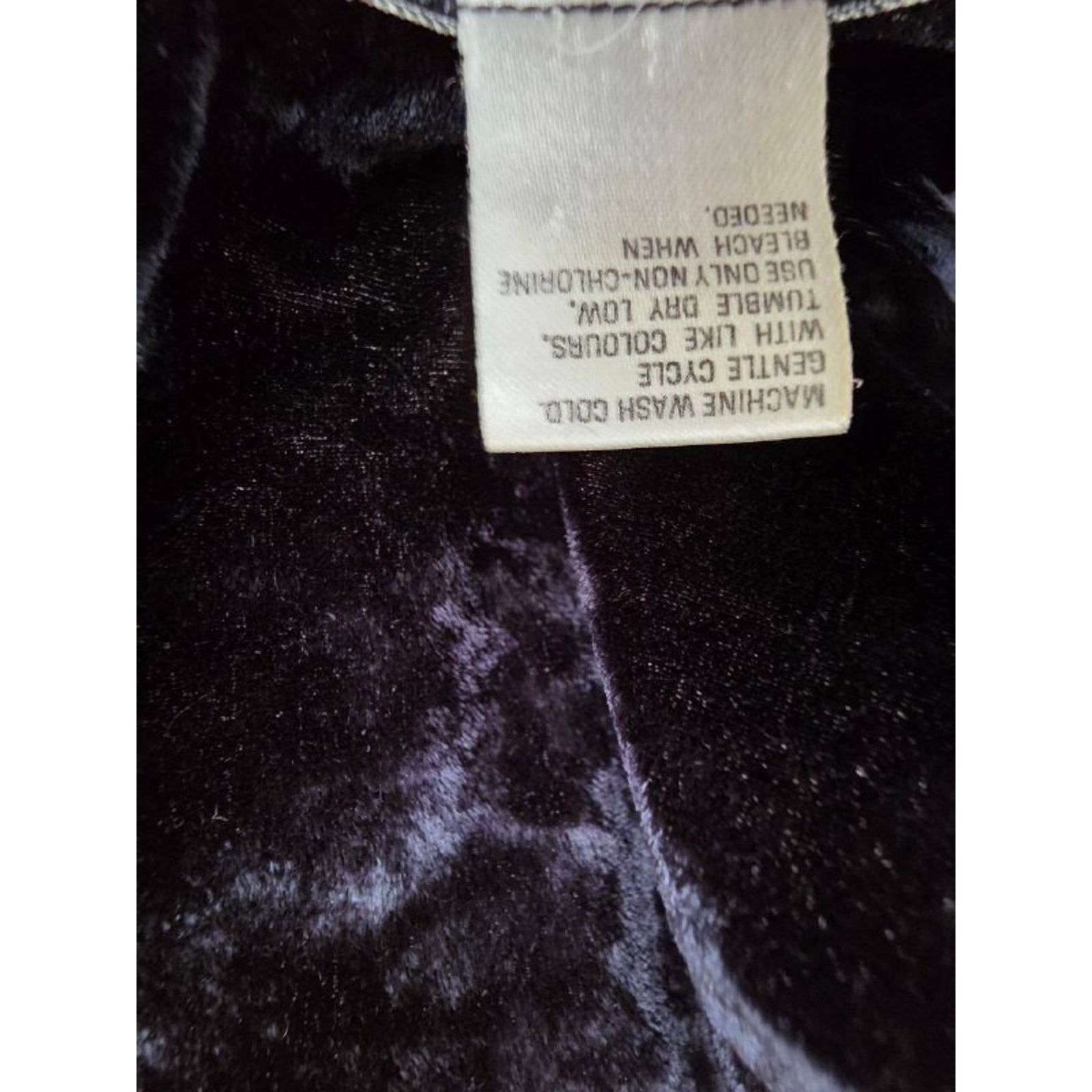 Global Work Perspective Vintage Dress Velvet V-neck Navy Medium A001276 Size M / US 6-8 / IT 42-44 - 4 Thumbnail