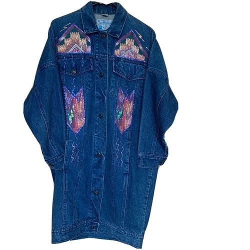 Other Vintage 80s Medium Acid Wash Denim Belma Button Trench Coat Size M / US 6-8 / IT 42-44 - 1 Thumbnail