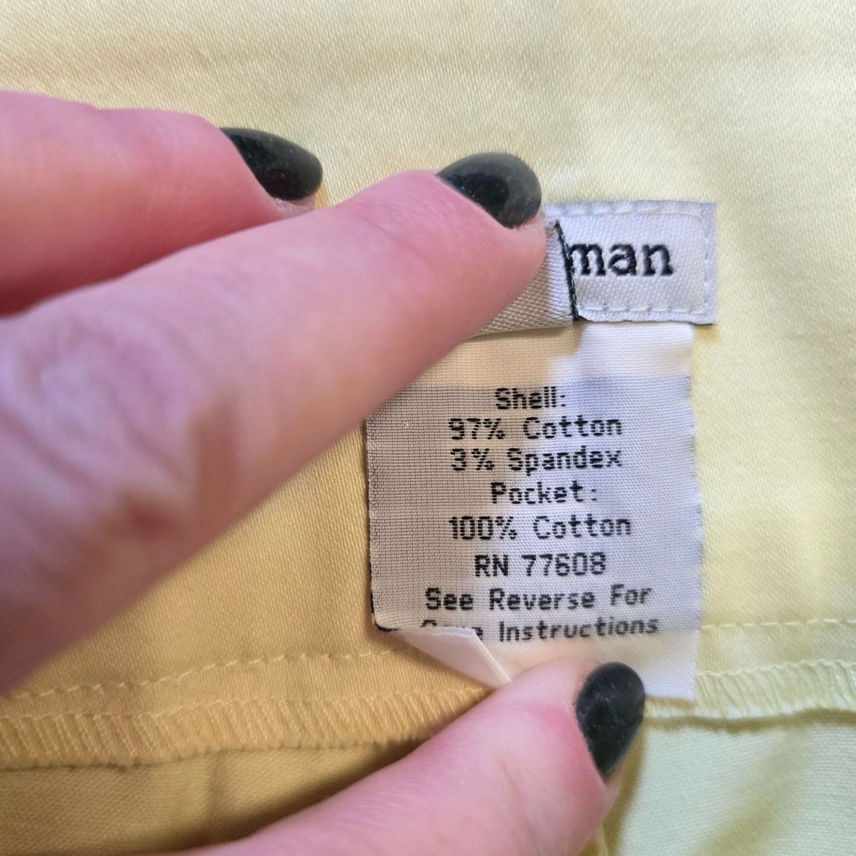 Vintage J. Peterman Pants Womens Size 12 Yellow Bow Cropped Capri Tapered Zip Front Flat Front Summer Preppy Casual Mock-Not-Needed Size 34" / US 12 / IT 48 - 5 Thumbnail