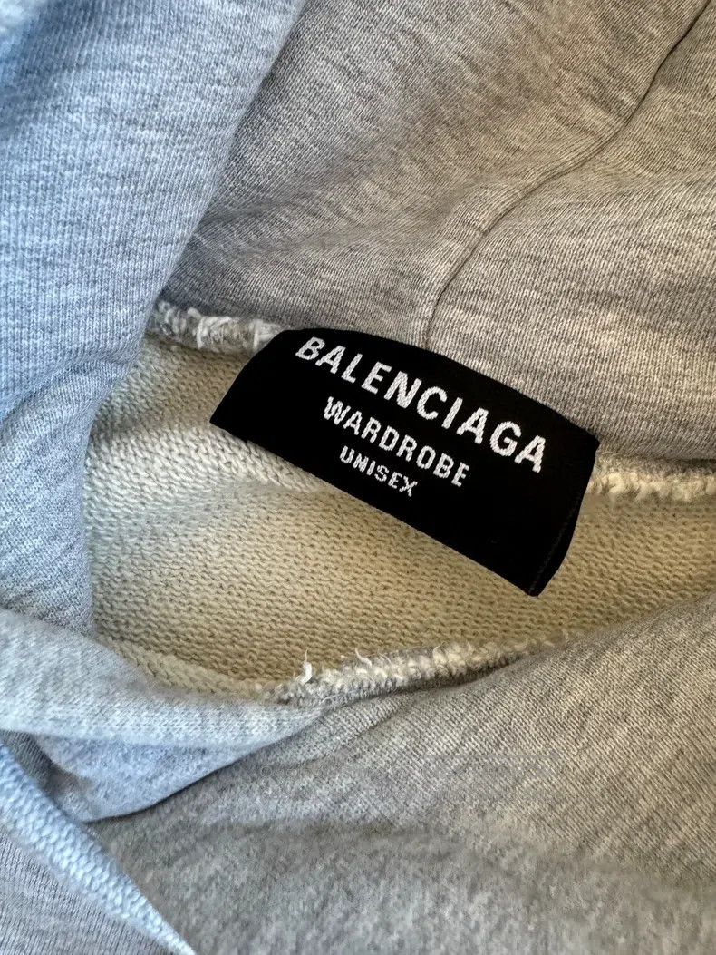 Balenciaga Balenciaga Gray sweatshirt hoodie with front and back lett Size US M / EU 48-50 / 2 - 4 Thumbnail