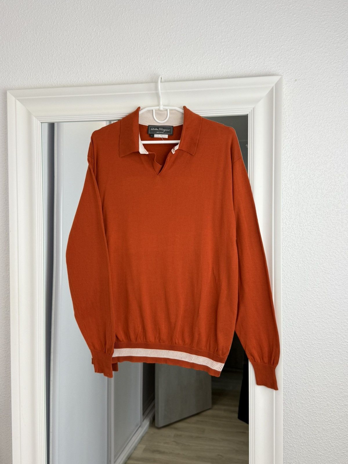 Salvatore Ferragamo Salvatore Ferragamo Sweater Pullover LongSleeve Polo Size: L Size US L / EU 52-54 / 3 - 1 Thumbnail