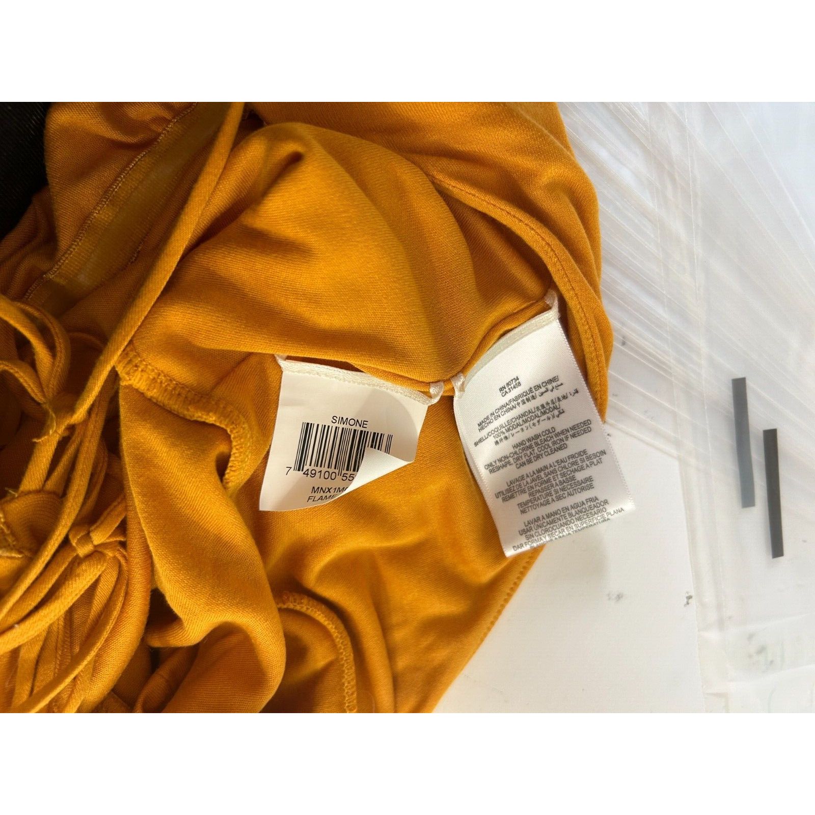 Bcbgmaxazria BCBGMAXAZRIA Orange Flame Drape Criss Cross Tie Back Top XS Size XS / US 0-2 / IT 36-38 - 6 Thumbnail