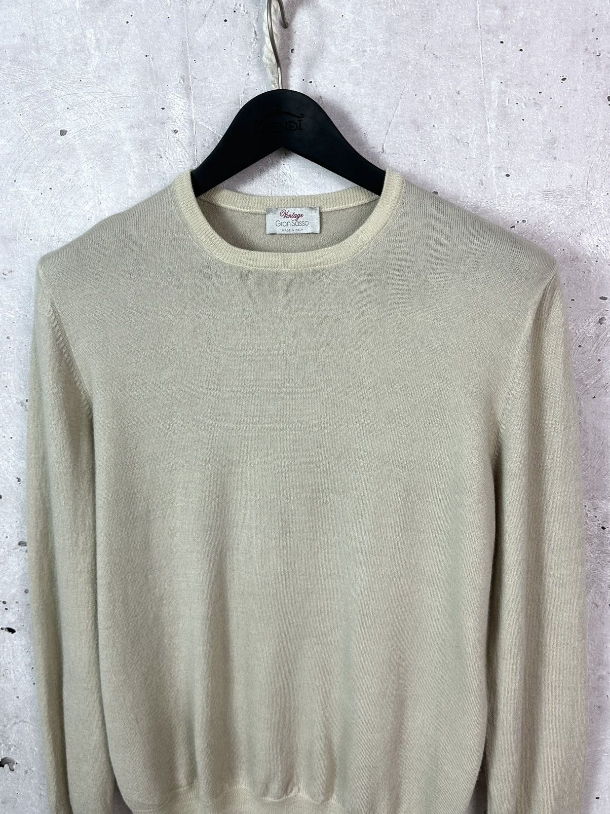 Gran Sasso × Vintage Gran Sasso Vintage Made in Italy Wool Ivory Knit Sweater Size US M / EU 48-50 / 2 - 2 Thumbnail