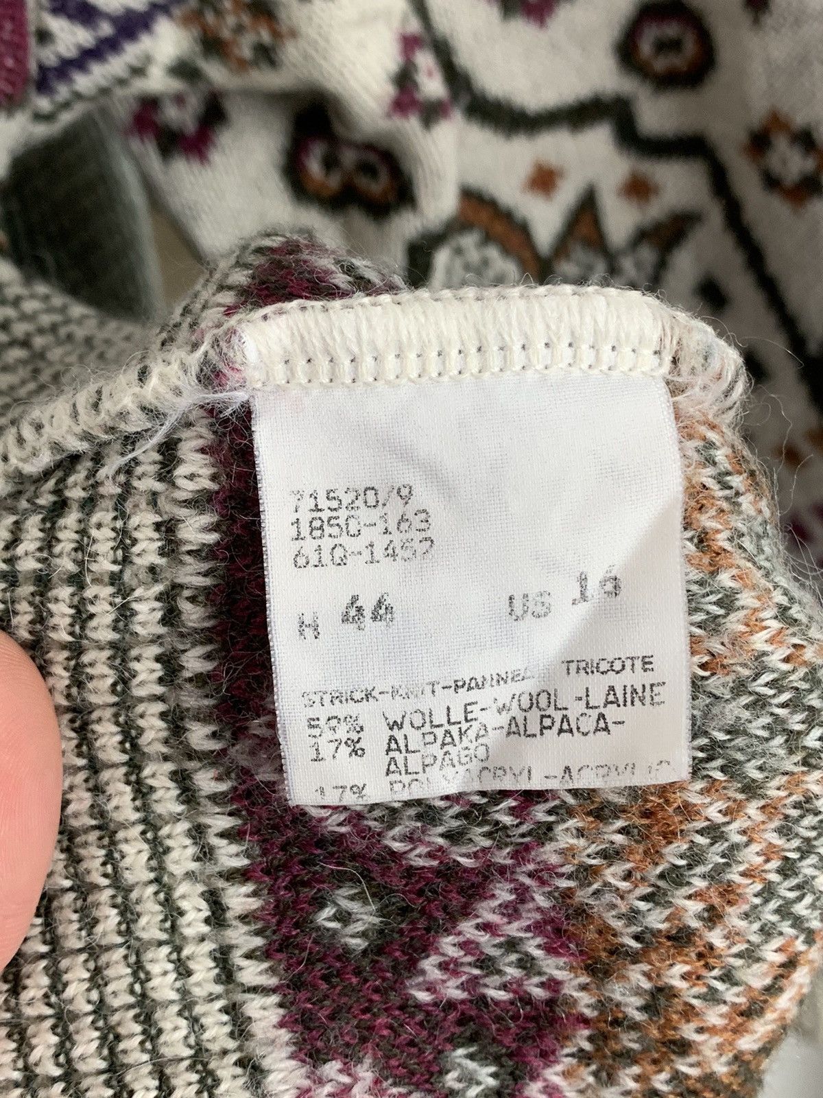 Bogner Bogner Native Pattern Turtleneck Mohair Wool Art Sweater Size XXL / US 16-18 / IT 52-54 - 9 Thumbnail
