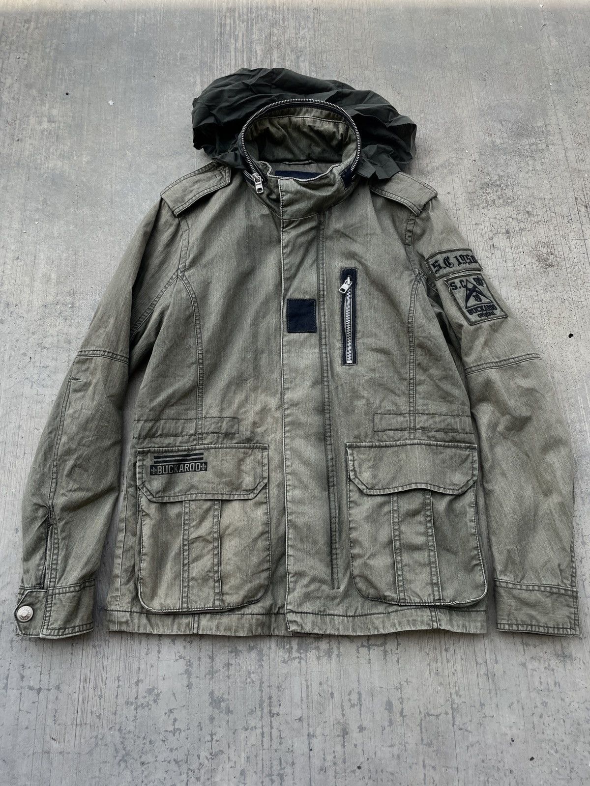 Japanese Brand 2000s JAPANESE BRAND BUCKAROO BONO HOOD MILLITARY JACKET LGB Size US M / EU 48-50 / 2 - 2 Thumbnail