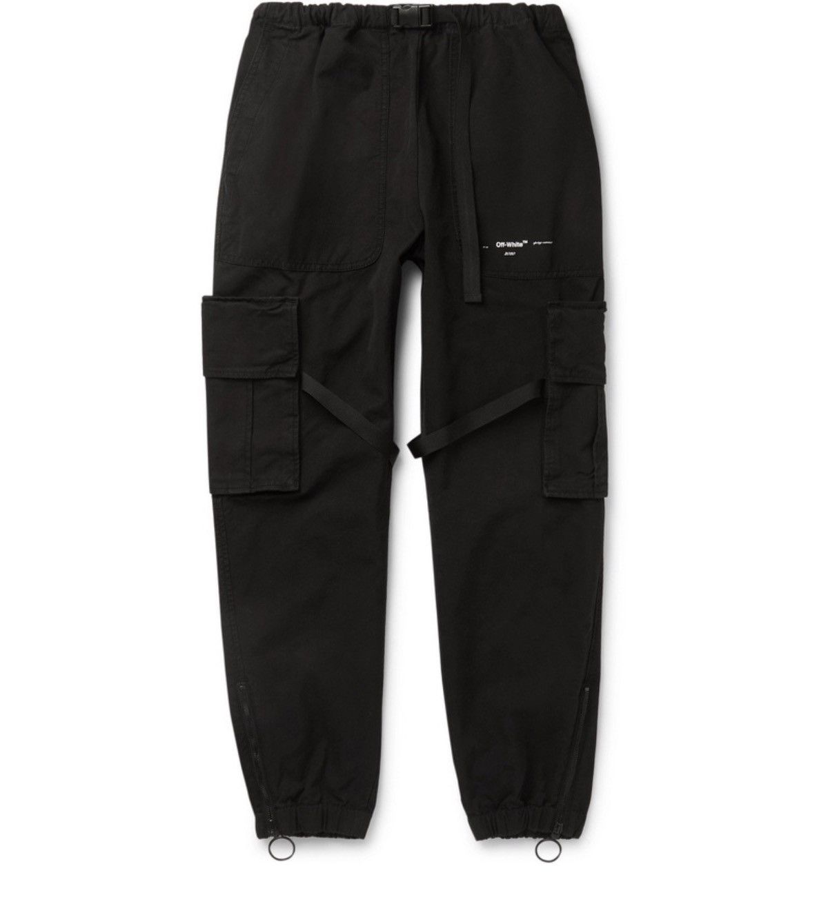 Off-White Off-White - Tapered Logo-Print Cotton-Canvas Cargo Trousers Size US 33 - 1 Thumbnail