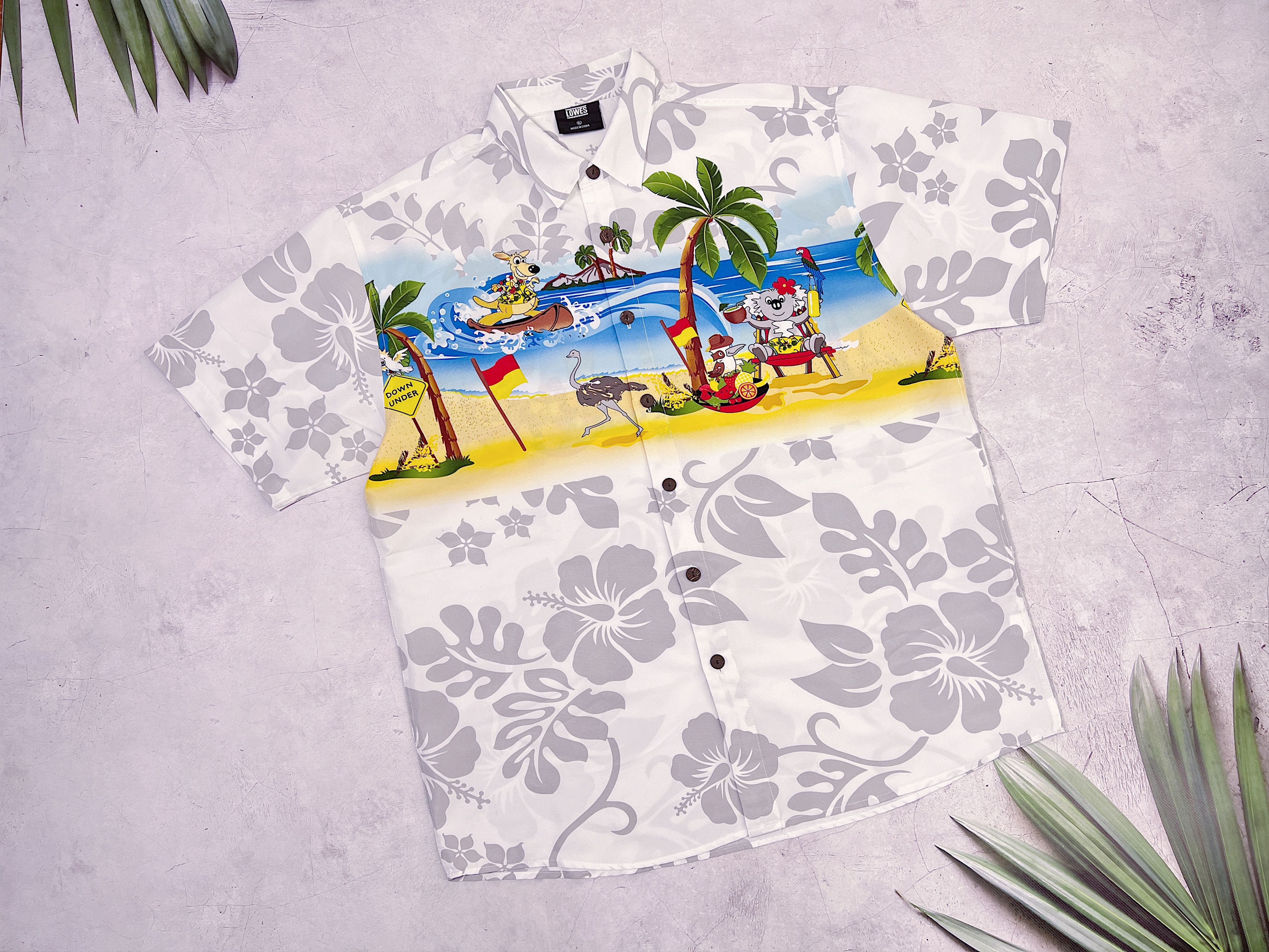 Other Lowes Hawaiian Shirt Australia Kangaroo Koala Ostrich Size US XL / EU 56 / 4 - 6 Thumbnail