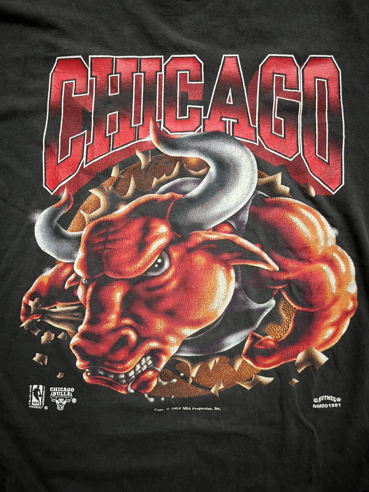 Vintage Vintage sun faded chicago bulls nutmeg tee 1991 Size US XL / EU 56 / 4 - 2 Thumbnail