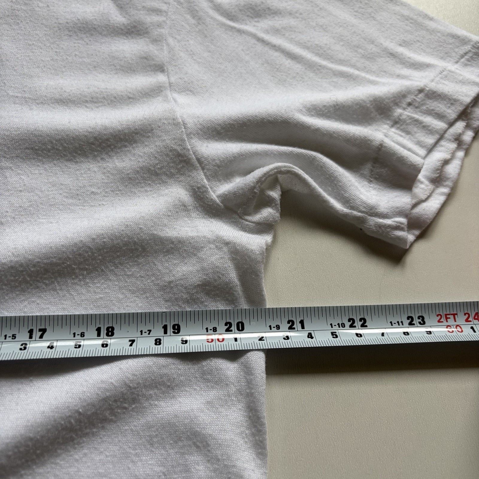 Vintage Vintage White Blank Shirt Large 90s Single Stitch 50/50 Rare Size US L / EU 52-54 / 3 - 5 Thumbnail