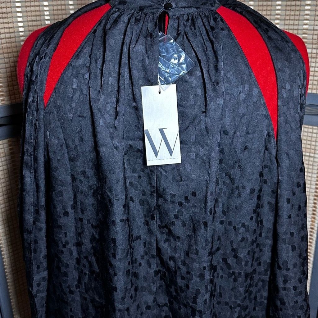 Worthington Worthington Black Jacquard Sleeveless Blouse Size 4XL / US 24-26 - 3 Thumbnail