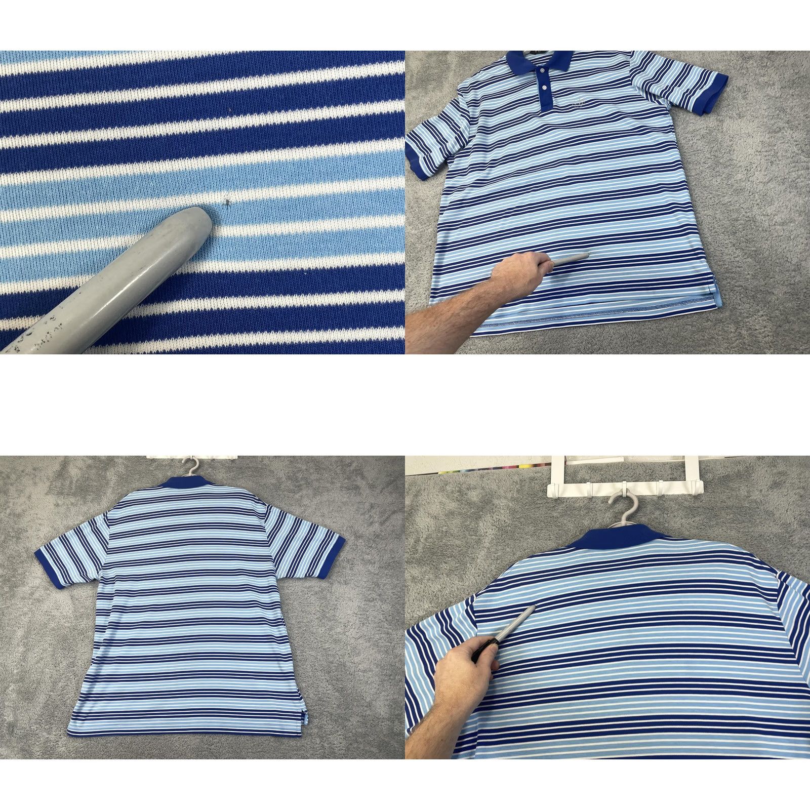 Sean John Sean John Polo Shirt Mens XL Blue White Striped Embroidered Classic Casual Tee Size US XL / EU 56 / 4 - 9 Thumbnail