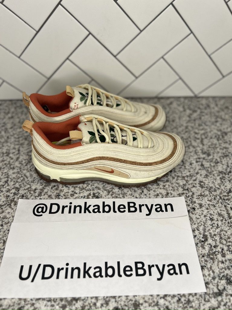 image of Nike Air Max 97 Coconut Milk Cork Shoes in Coconut Milk/Sesame/Light Sienna, Men's (Size 8.5)