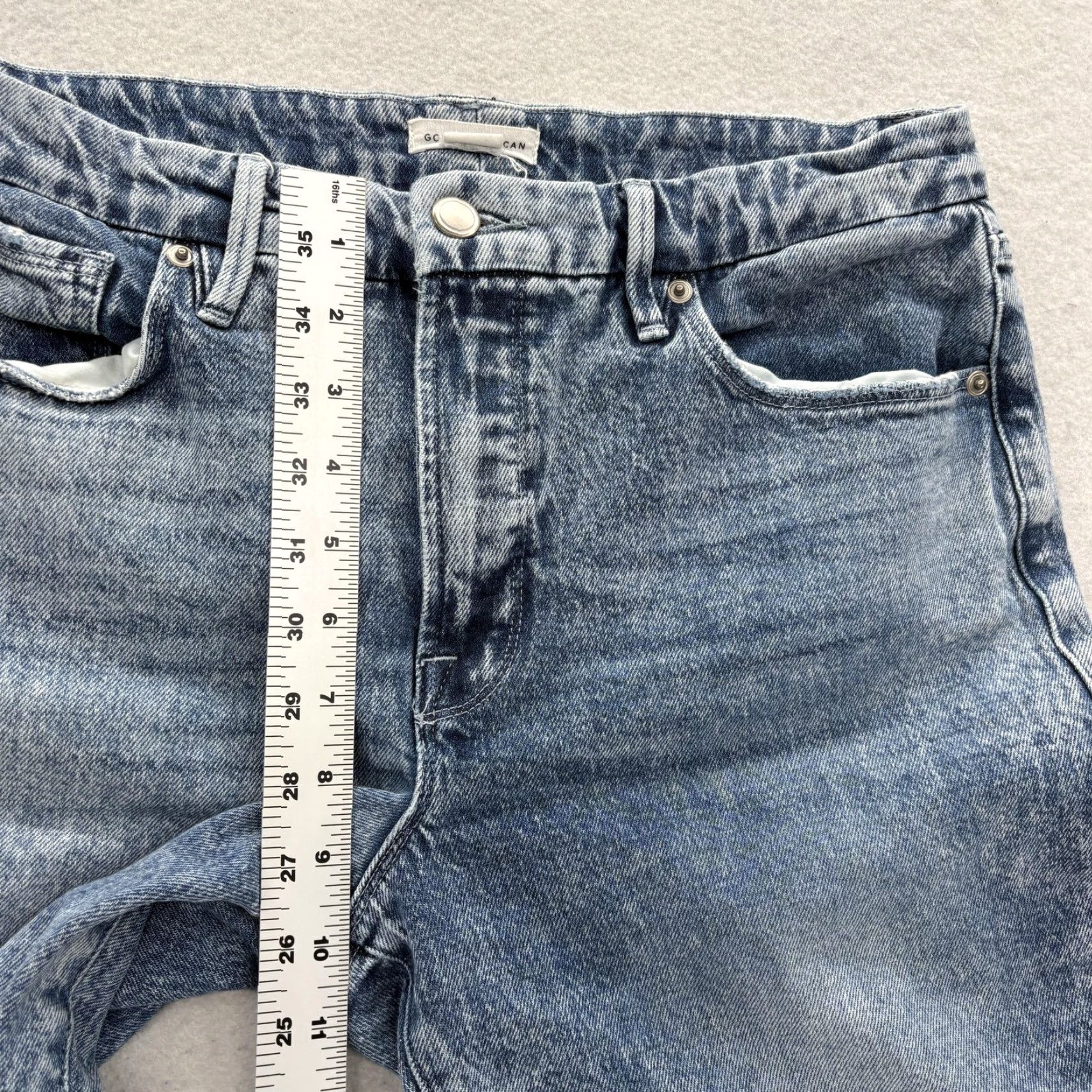 Good American Good American Jeans Womens 8 High Rise Slim Straight Blue Denim 29 in 5-Pocket Stretch Cotton Blend Spandex Size 30" / US 8 / IT 44 - 7 Thumbnail