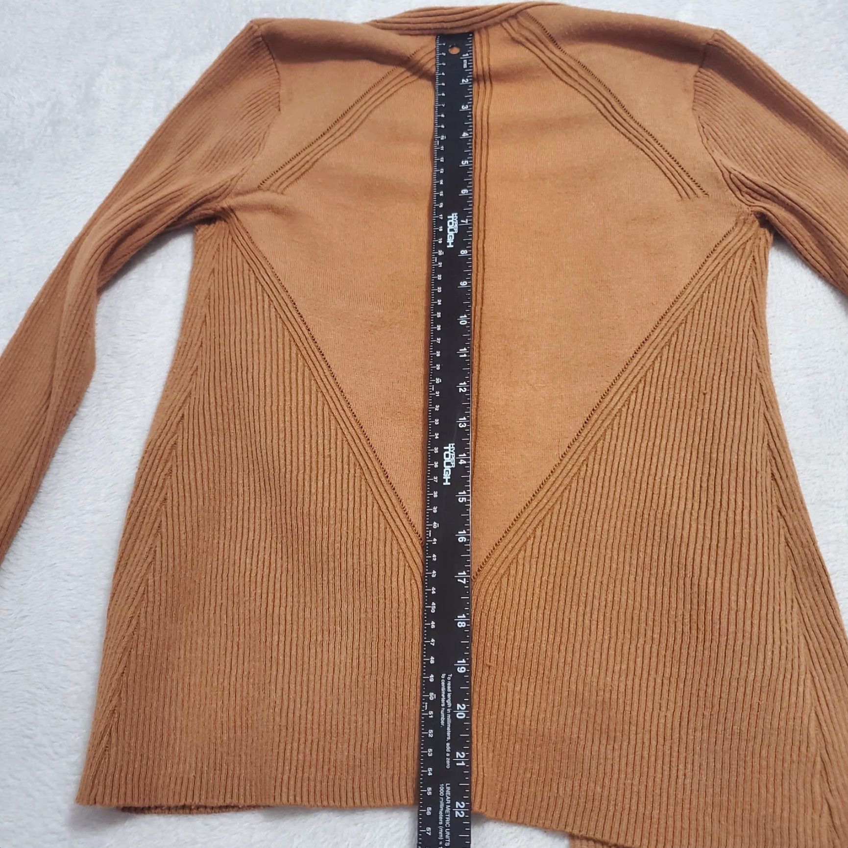 Vintage Magaschoni Cardigan Sweater Size XS Brown Open Front Ribbed Detail Long Sleeve Size XS / US 0-2 / IT 36-38 - 6 Thumbnail