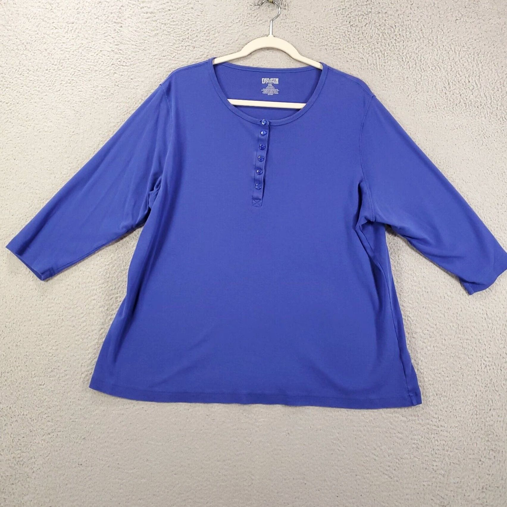 Vintage DULUTH TRADING Women's 2XL Purple Long Sleeve Henley Pullover Casual Shirt Size XXL / US 16-18 / IT 52-54 - 4 Thumbnail
