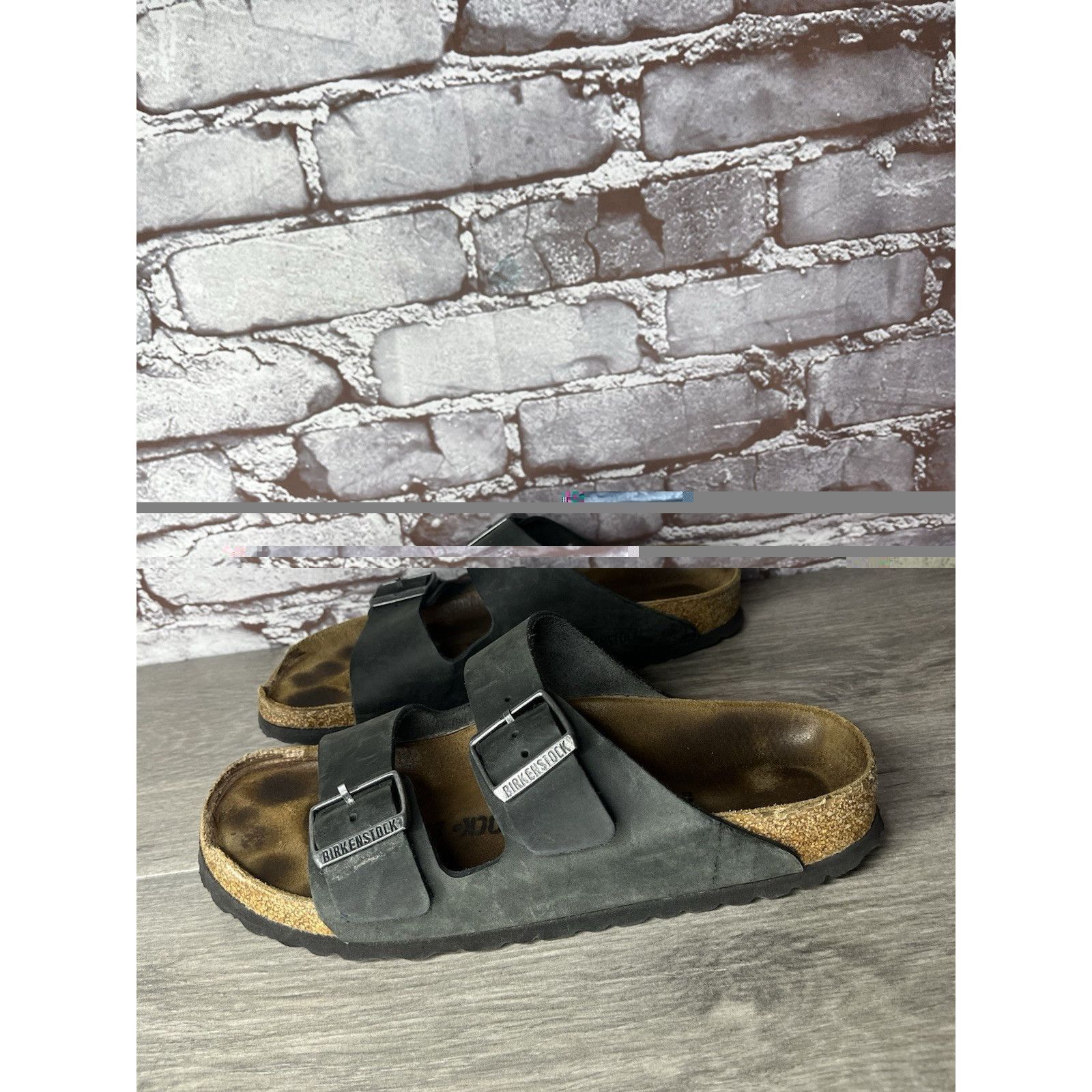 Birkenstock Birkenstock Arizona Black Leather Oiled Slides Sandals Women Size US 9 / IT 39 - 13 Thumbnail