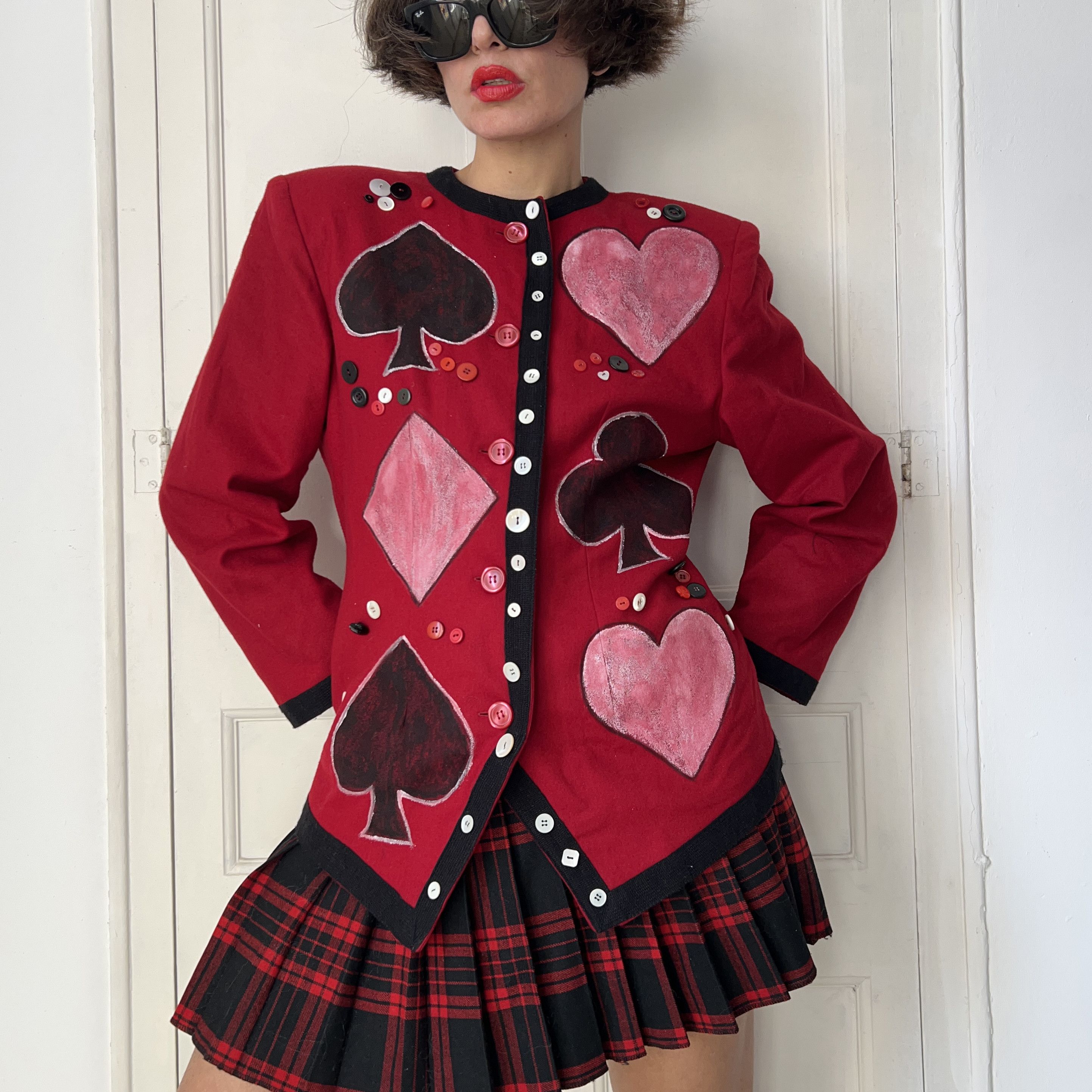 Custommade OOAK Hand Painted Playing Cards Blazer Size L / US 10 / IT 46 - 4 Thumbnail