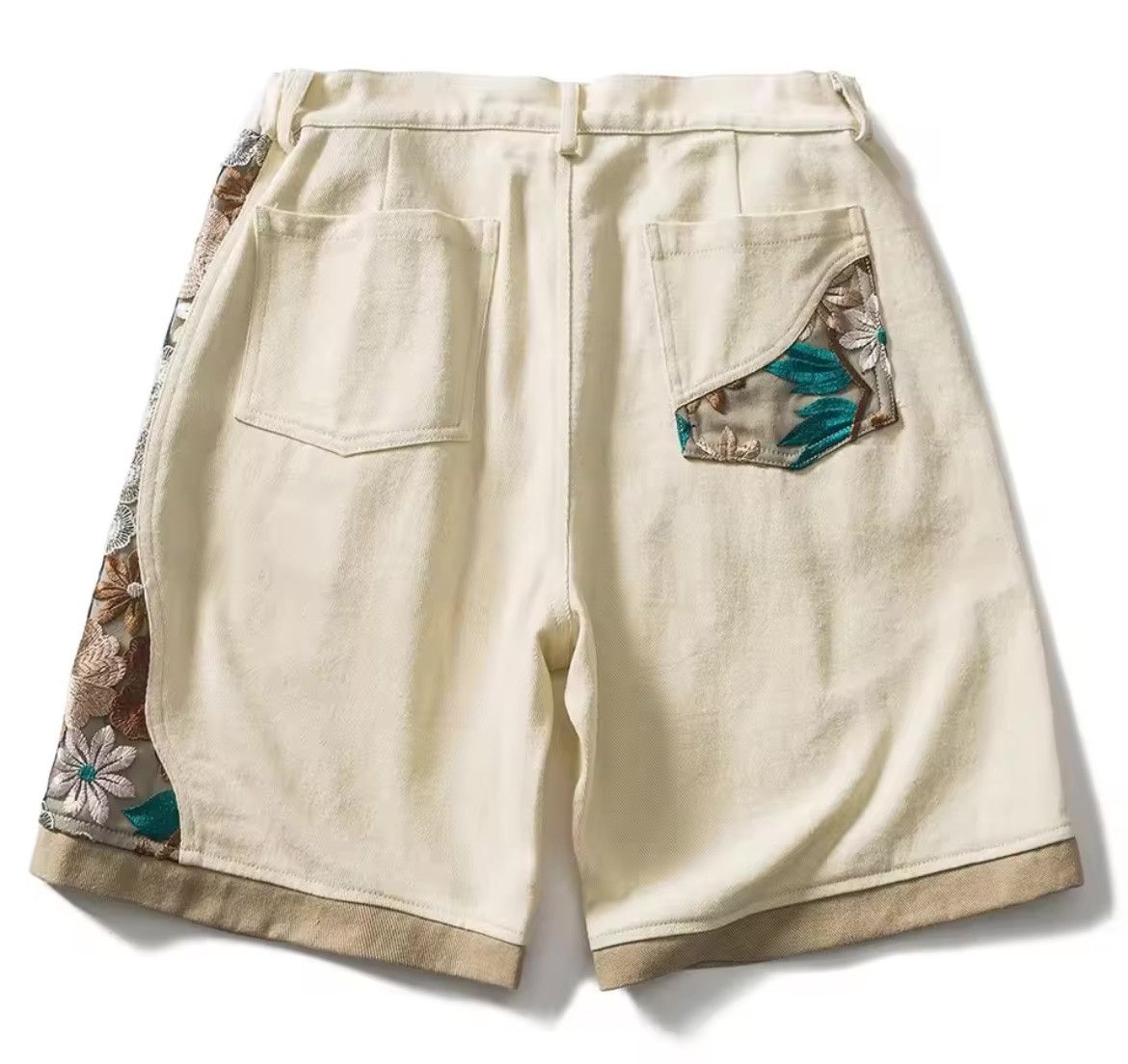 Japanese Brand × Vintage Floral Embroidered Shorts Size US 33 - 2 Thumbnail
