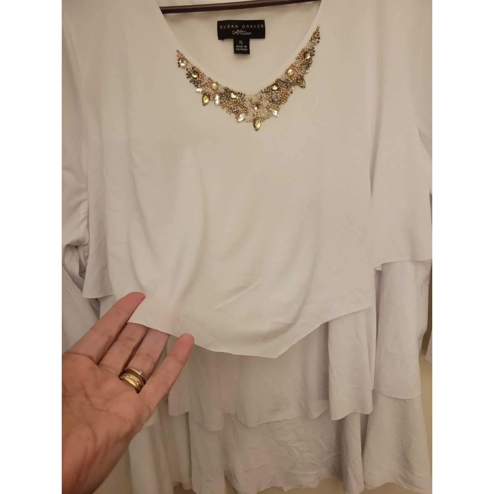 Other Susan Graver White Designer Gem top XL Size XL / US 12-14 / IT 48-50 - 3 Thumbnail