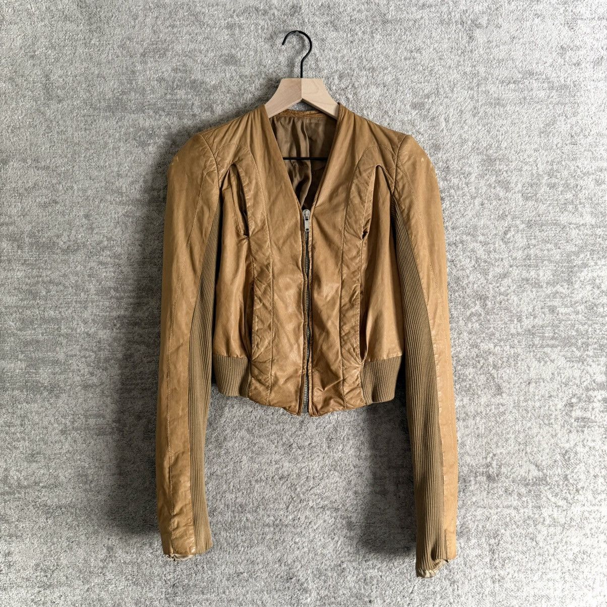 Rick Owens SS04 Rick Owens 'Citroen' Kangaroo Leather Pleated Jacket Size M / US 6-8 / IT 42-44 - 1 Thumbnail
