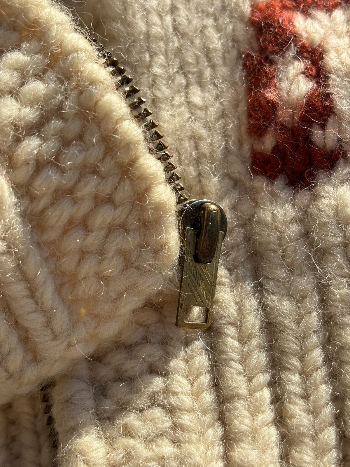 Vintage 1960 Cowichan Cardigan Knit Lightning Zipper Wool Sweater Size US M / EU 48-50 / 2 - 6 Thumbnail
