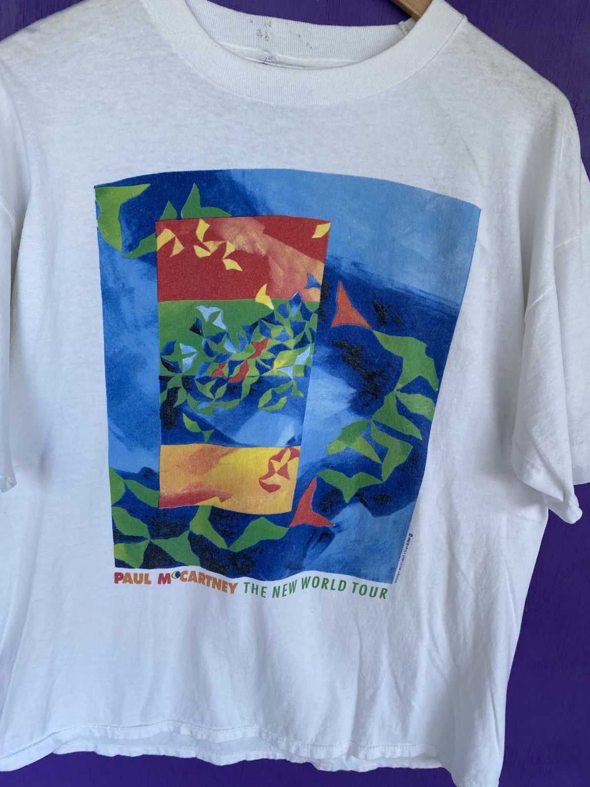Band Tees Vintage 1993 Paul McCartney new world tour tee Size US XL / EU 56 / 4 - 3 Thumbnail