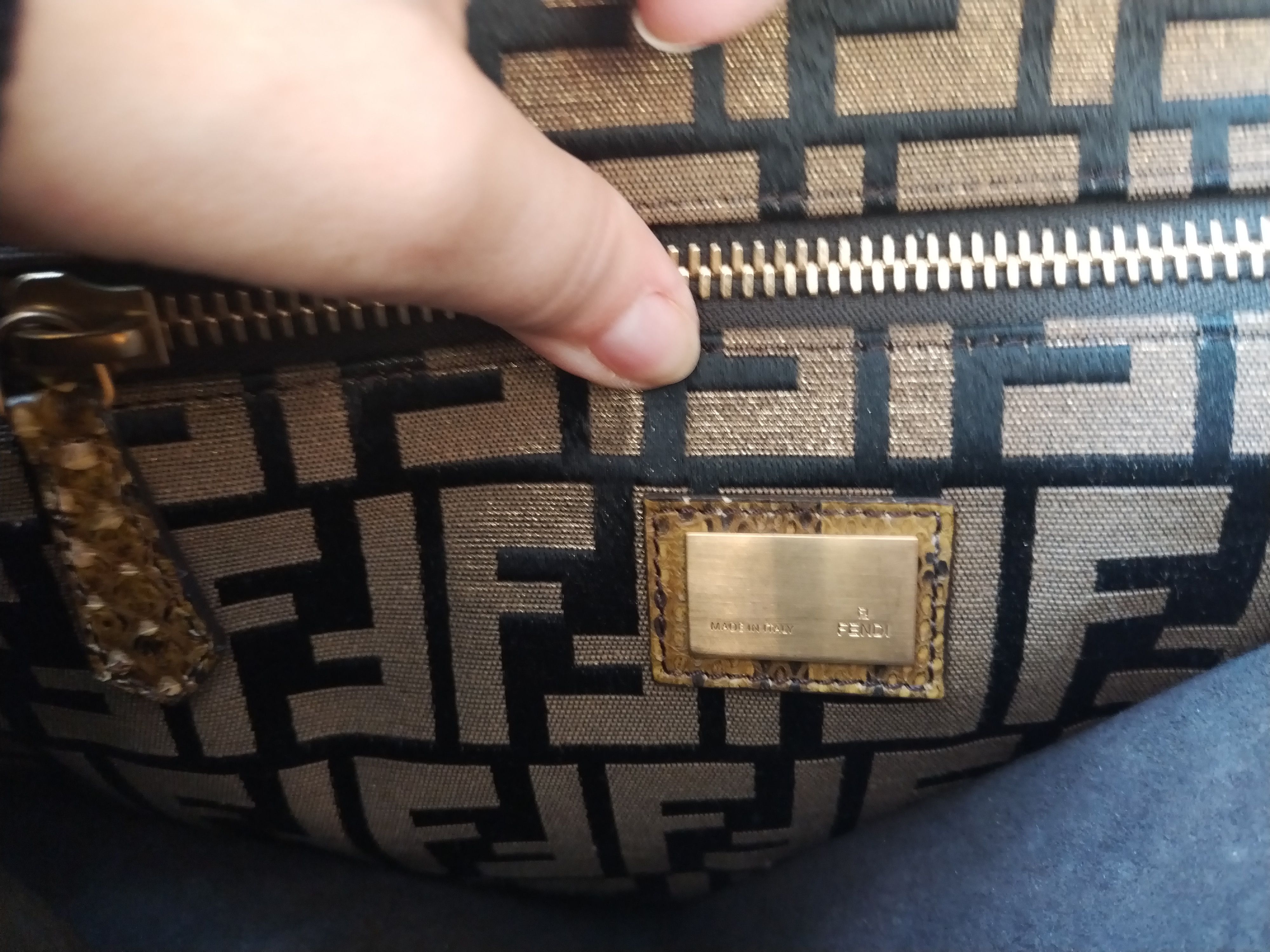 Fendi Fendi Brown Python Peekaboo Handle Bag Size ONE SIZE - 6 Thumbnail