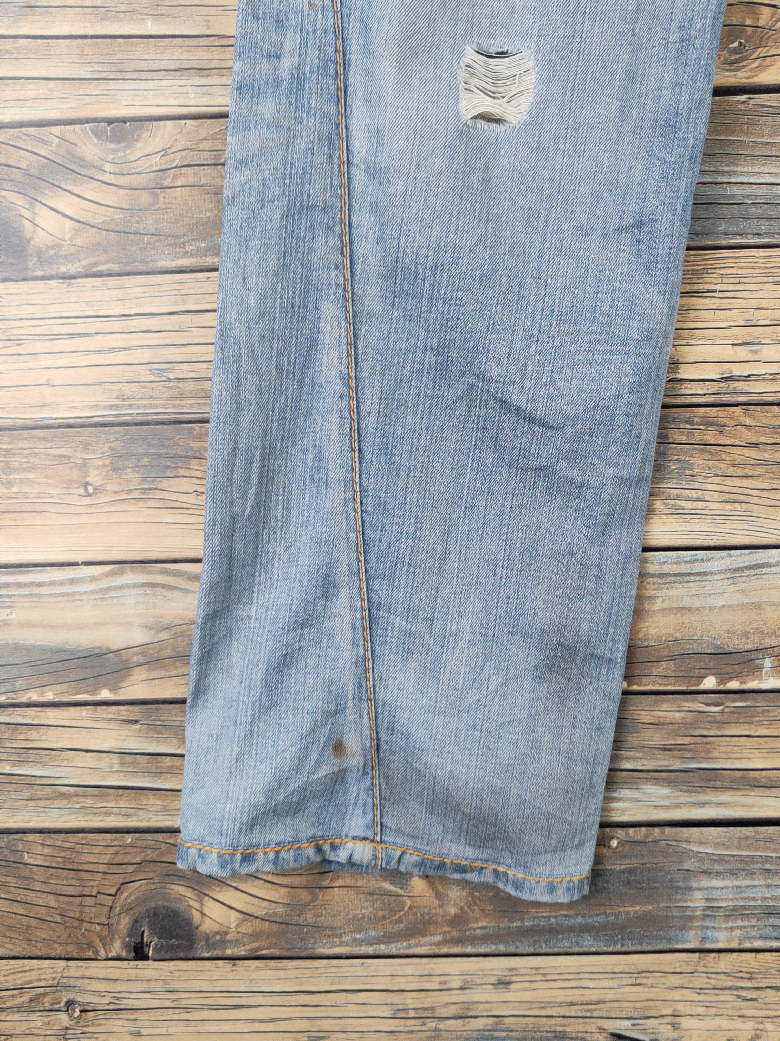 Stitch's Jeans Stitch's Blue selvedge Distressed Ripped Jeans #W1905 Size US 29 - 4 Thumbnail
