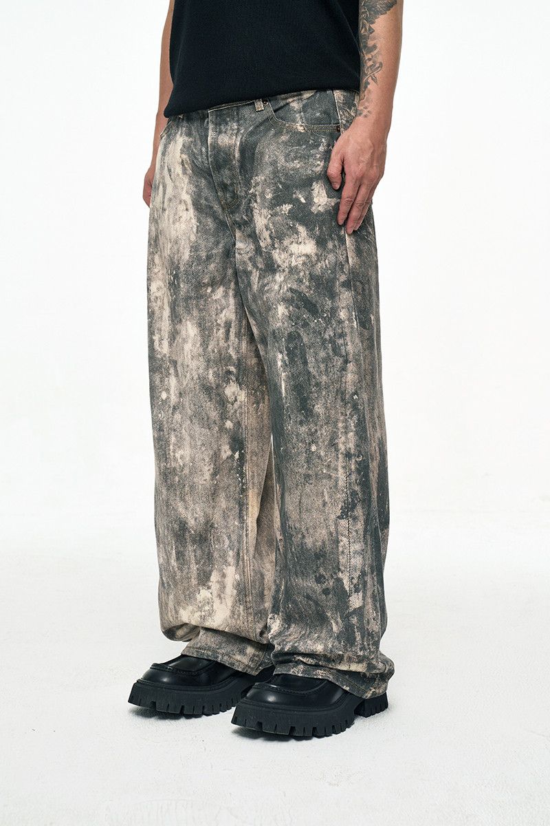 Japanese Brand × Jean × Vintage Camouflage Splash Ink Digital Printing Distressed Jeans Size US 30 / EU 46 - 2 Thumbnail