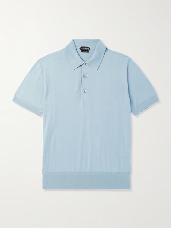 Tom Ford o1w1db10125 KPS004 Polo Shirt in Light Blue Size US L / EU 52-54 / 3 - 1 Thumbnail