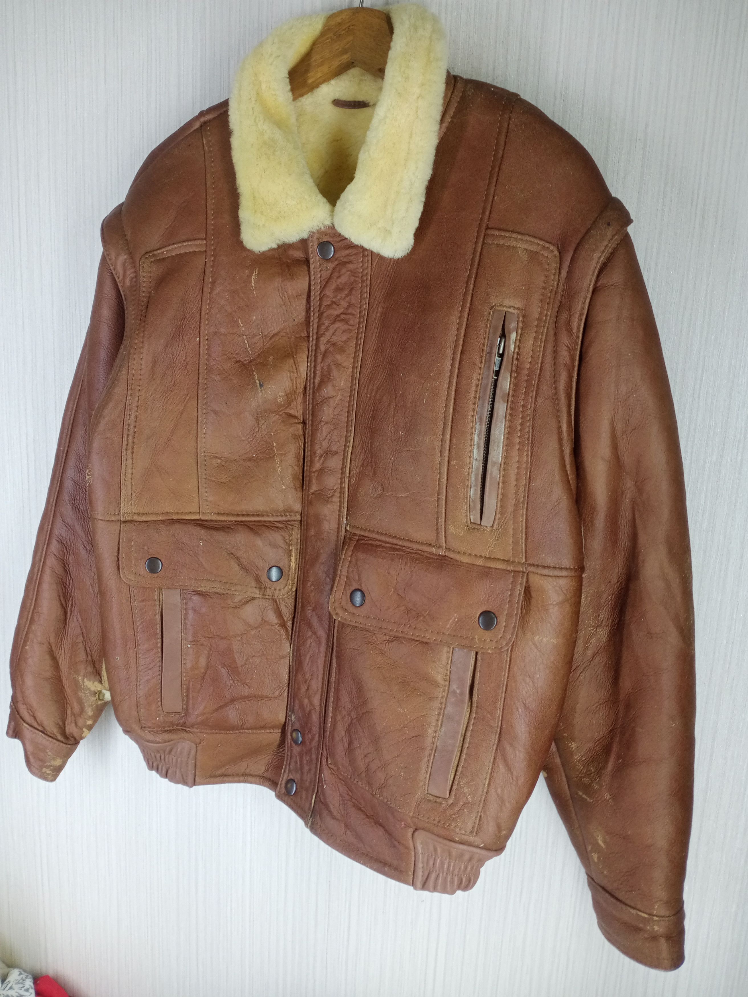 Canterbury of New Zealand Rare Vintage B-3 Canterbury Sheepskin Leather Fur Jacket Size US M / EU 48-50 / 2 - 4 Thumbnail