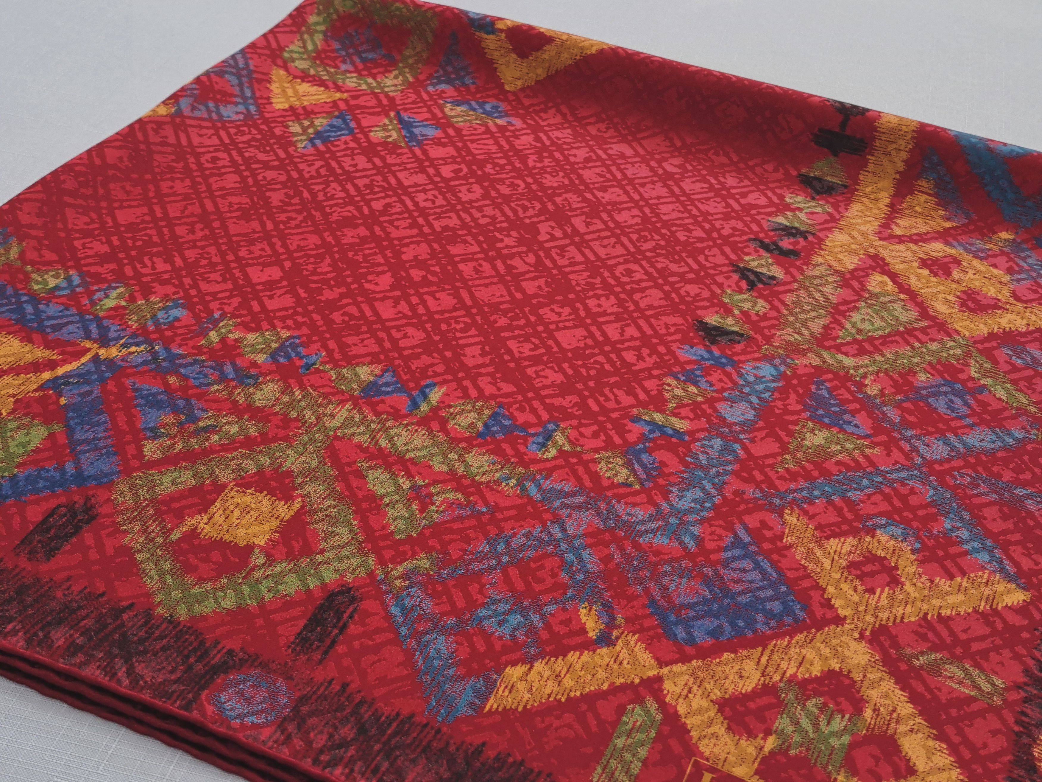 Lanvin × Vintage Vintage LANVIN Aztec motif jacquard silk scarf. Size ONE SIZE - 3 Thumbnail