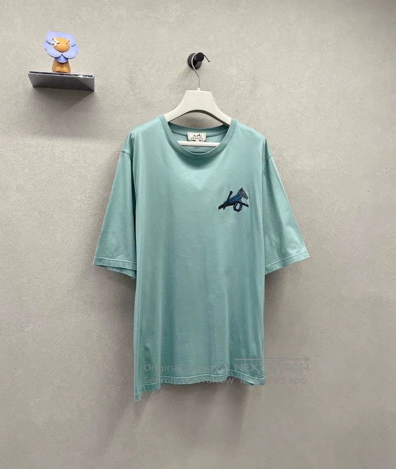 Hermes Hermes Cerulean Short-Sleeve T-Shirt, Pure Cotton Size US XXL / EU 58 / 5 - 3 Thumbnail
