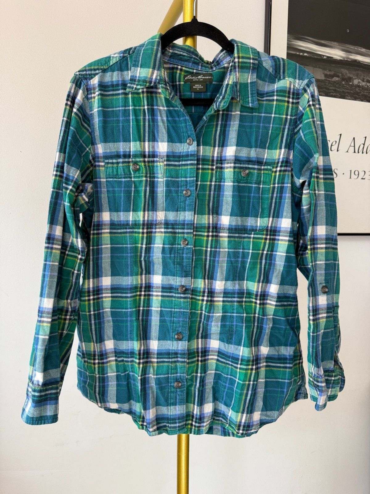 Eddie Bauer Eddie Bauer Womens XL Blue Flannel Shirt Cotton Button Up P Size XL / US 12-14 / IT 48-50 - 1 Thumbnail