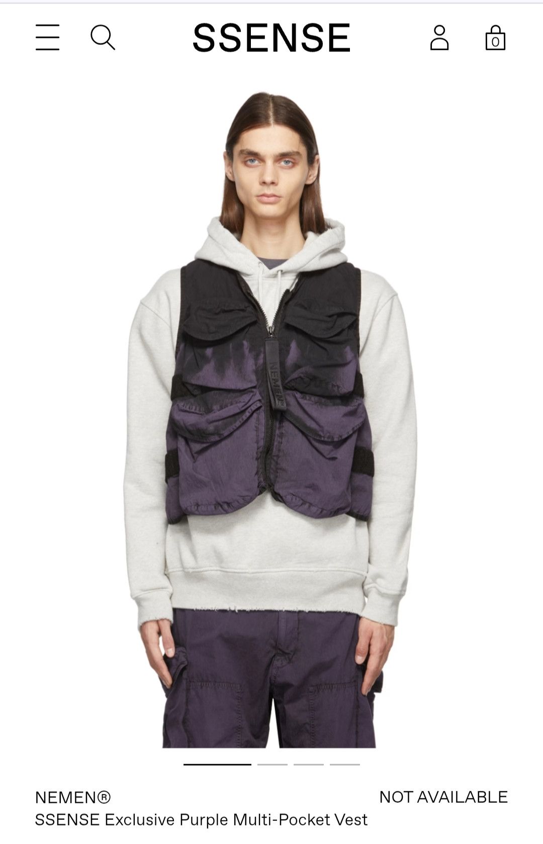 Nemen Nemen Purple Multi Pocket Vest Size US M / EU 48-50 / 2 - 5 Thumbnail