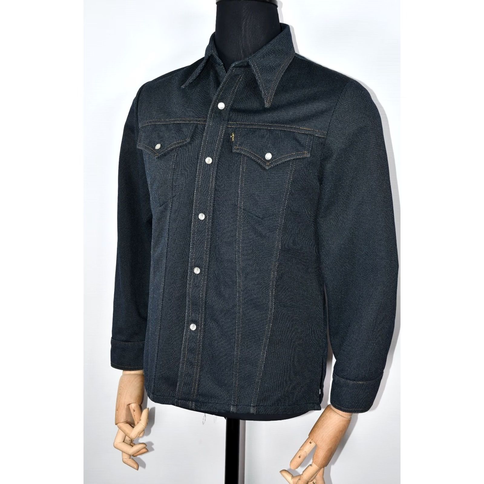 Levi's VINTAGE Levi's Saddlemen Western Men's Pearl Snap Down Shirt Jacket Blue M Size US M / EU 48-50 / 2 - 3 Thumbnail