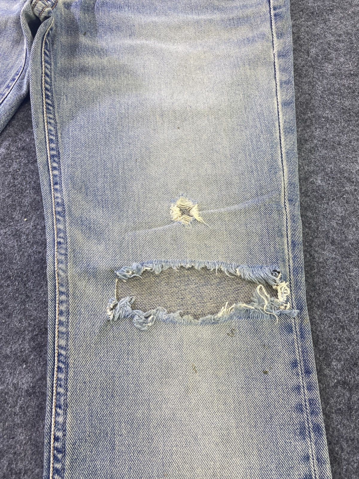 Japanese Brand × Jean G Jon Distressed Blue Wash Flare Denim - J945 Size 30" / US 8 / IT 44 - 16 Thumbnail