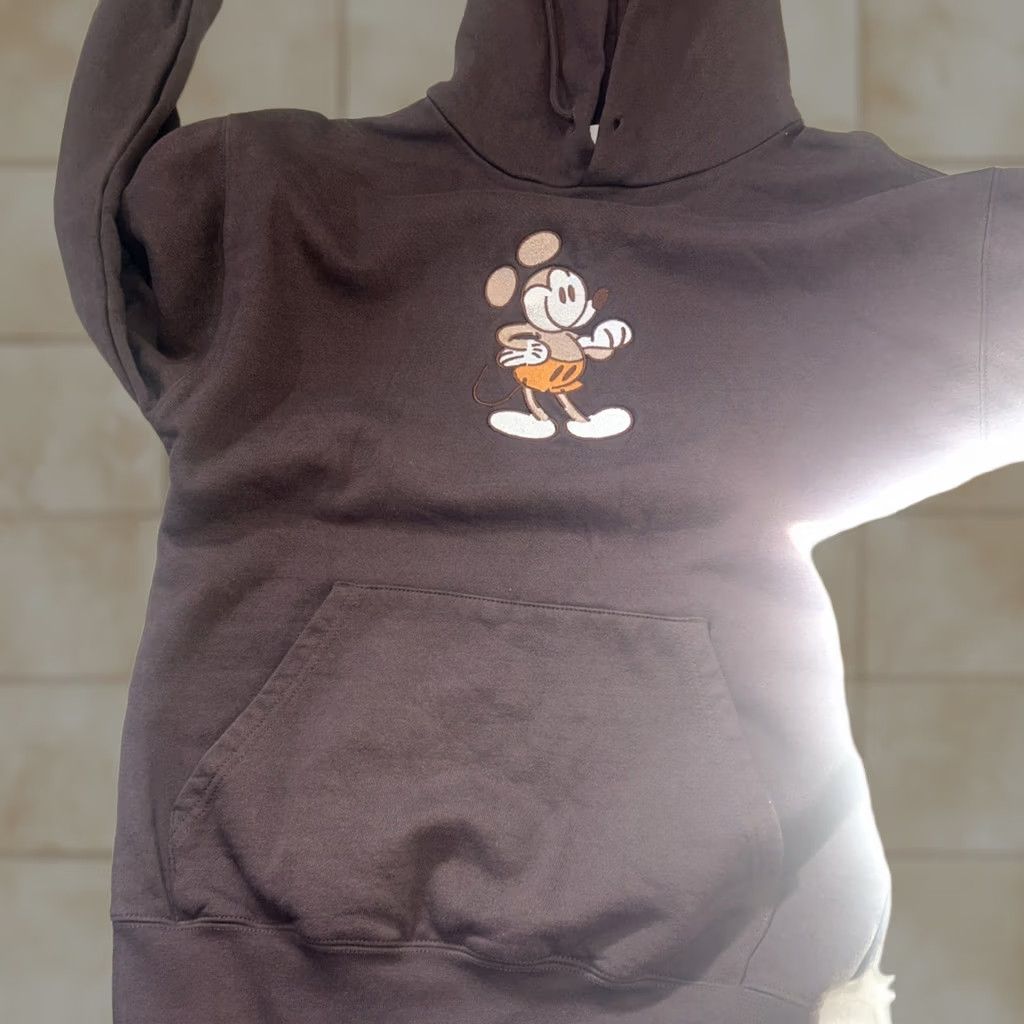 Disney Disney Mickey Mouse Brown Embroidered Hoodie Sweatshirt - Small Size S / US 4 / IT 40 - 1 Thumbnail