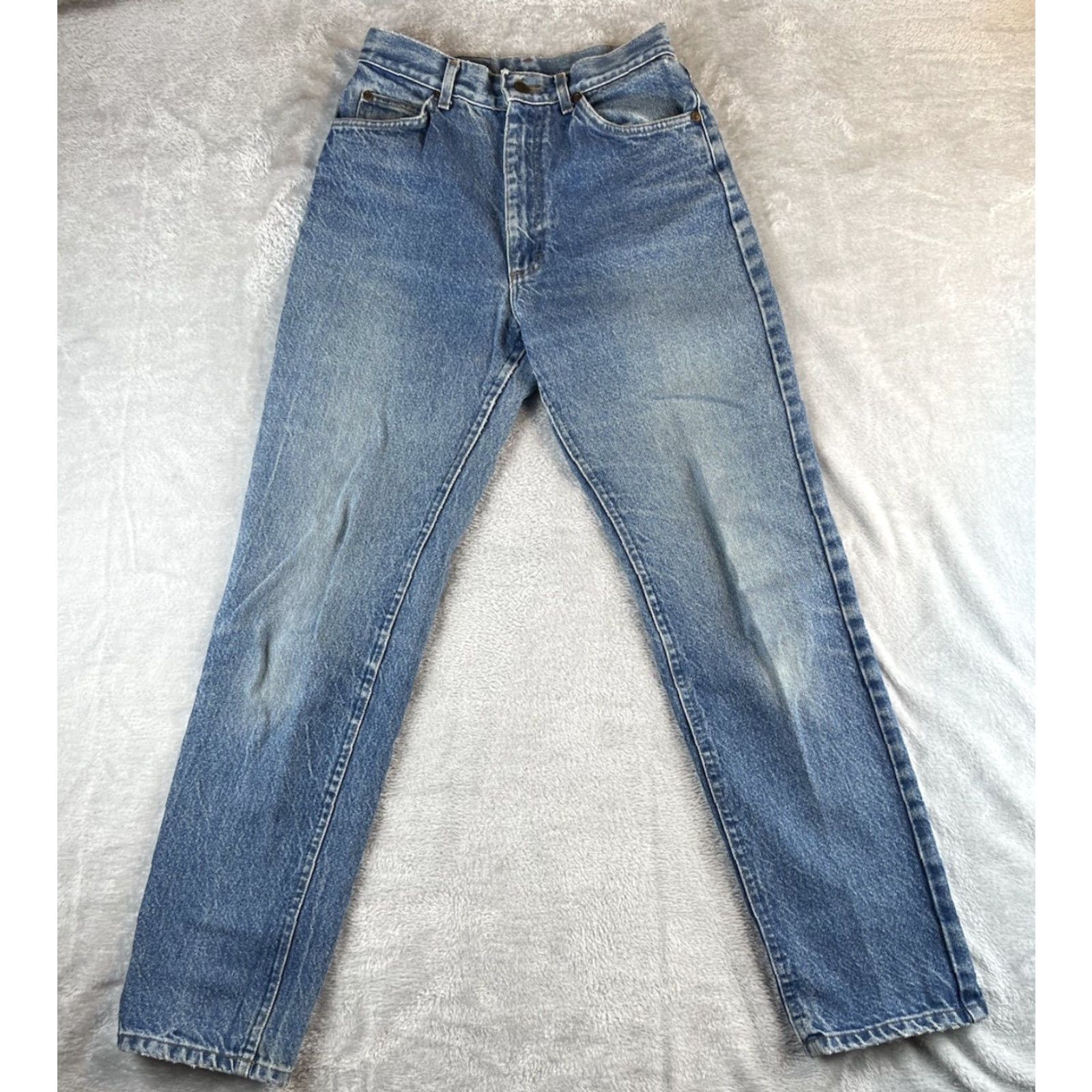 Lee VINTAGE Lee Jeans Womens Regular Size 14 14? 32 in Inseam Blue Denim Distressed Comfort Straight Read Size 28" / US 6 / IT 42 - 2 Thumbnail