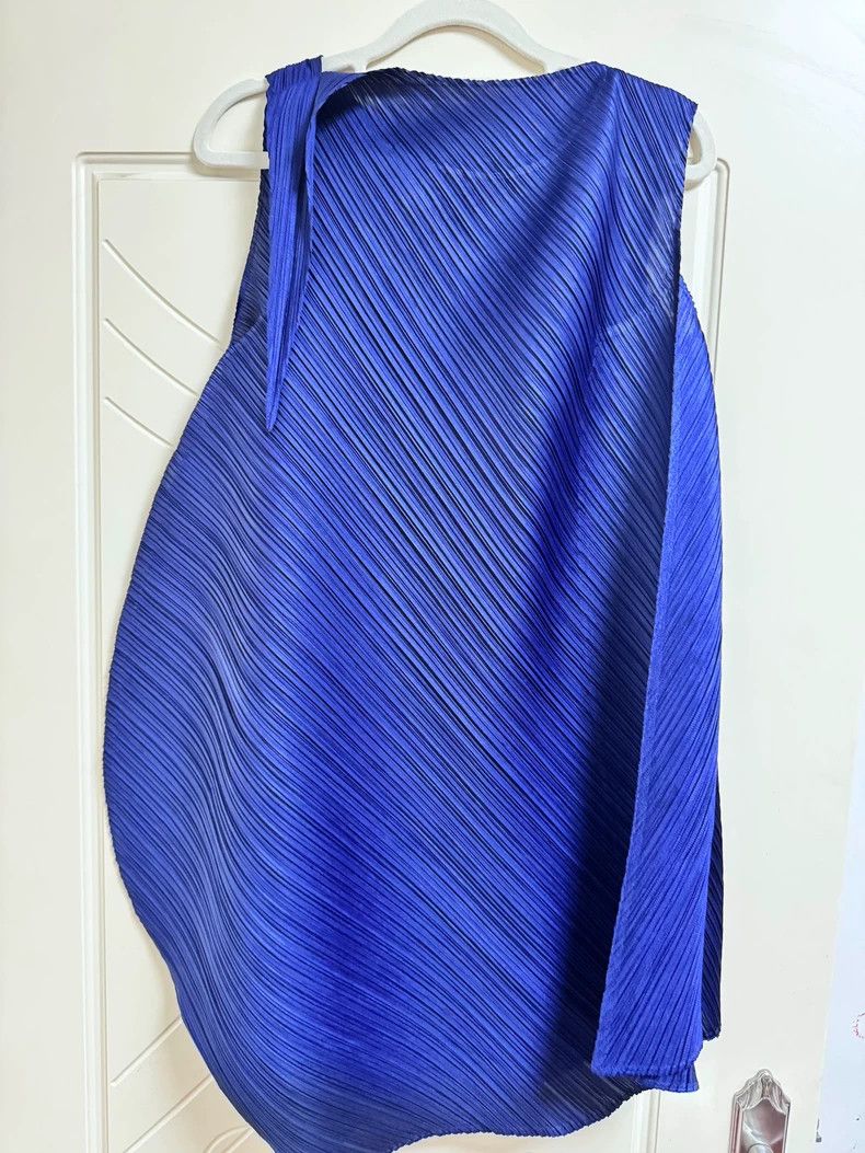 Issey Miyake Issey Miyake Blue pleated vest Size L / US 10 / IT 46 - 2 Thumbnail