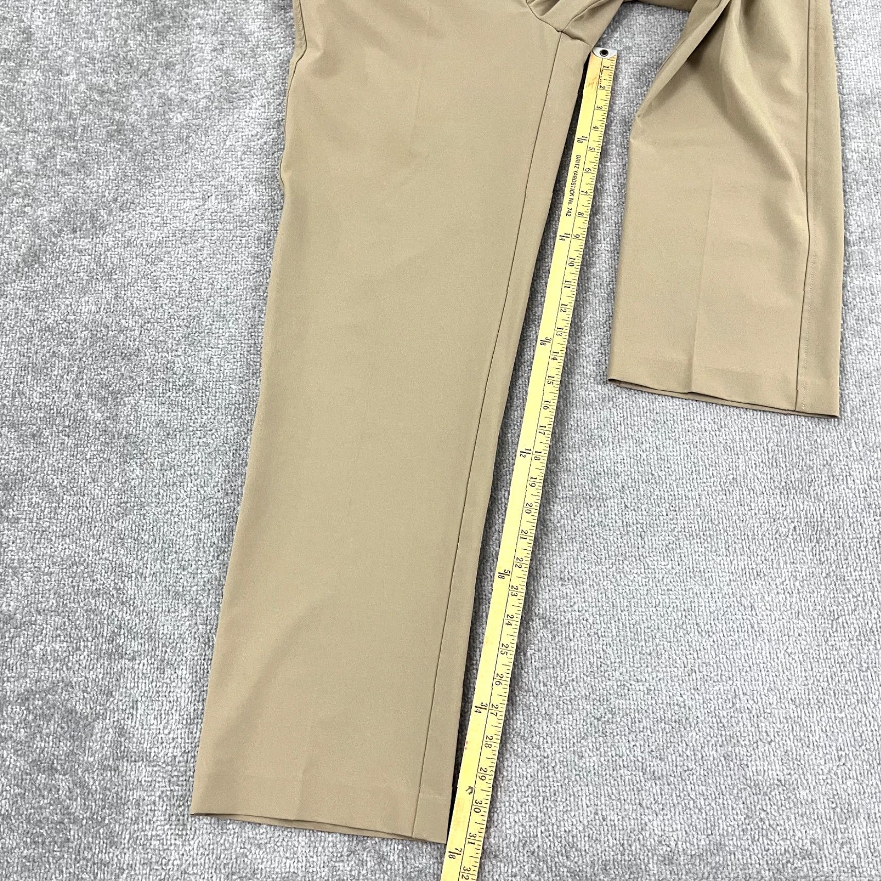 Footjoy FootJoy Pants Mens 32 x 32 Straight Leg Brown Golf Performance Trousers Pleated Size US 32 / EU 48 - 4 Thumbnail