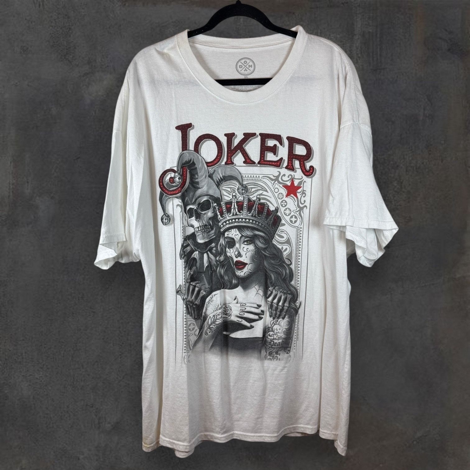 Other DOM Men's 3XL White Joker Candy Skull Tattoo Short Sleeve Size US XXL / EU 58 / 5 - 1 Thumbnail