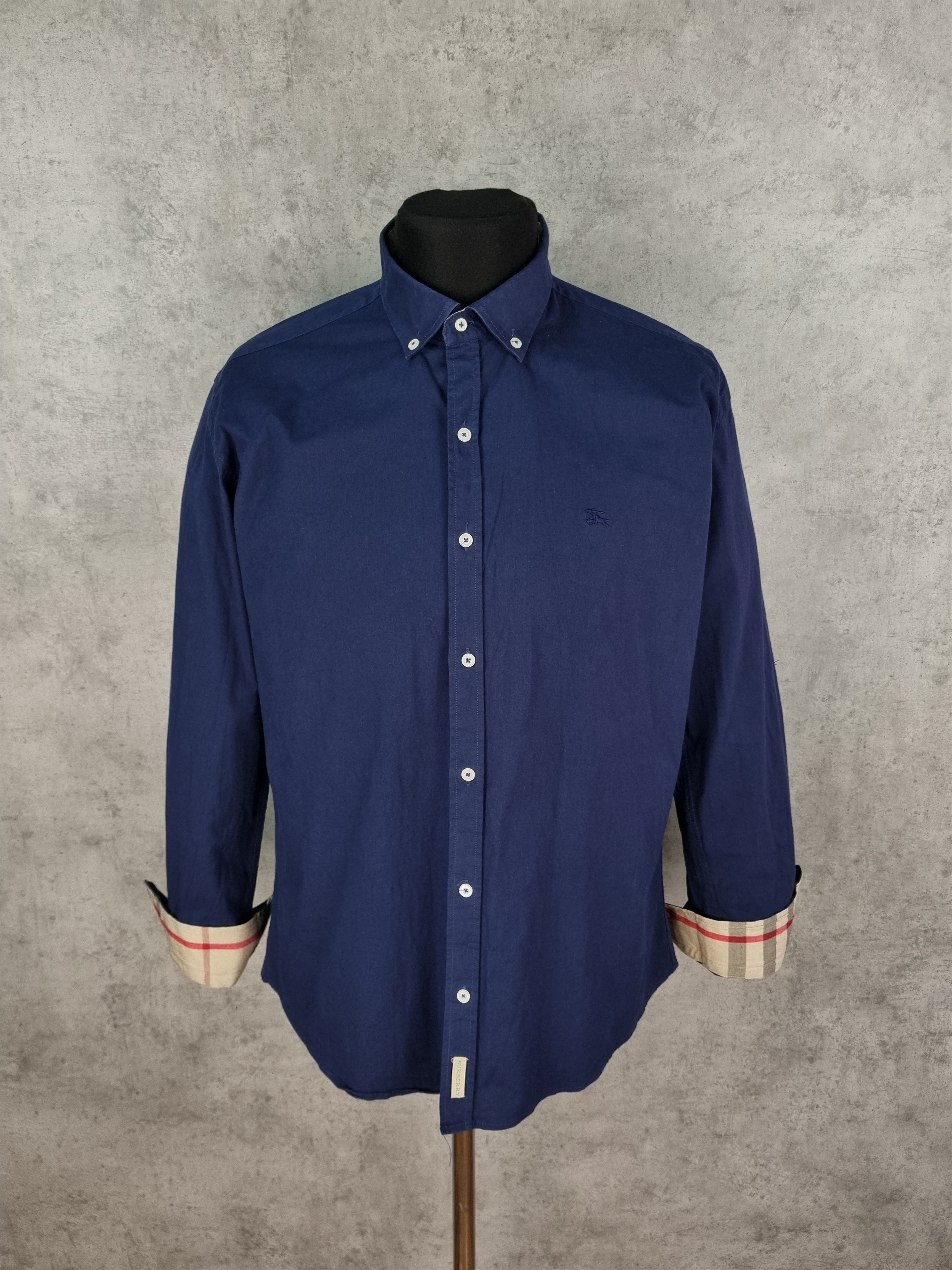 Burberry × Burberry Prorsum Burberry Navy Cotton Longsleeve Shirt Nova Check Size US L / EU 52-54 / 3 - 5 Thumbnail