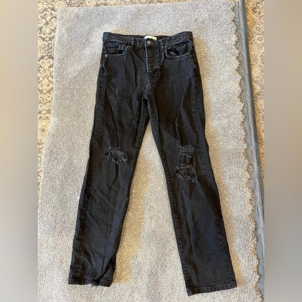 Designer We the free black distressed jeans Size 27" / US 4 / IT 40 - 1 Thumbnail